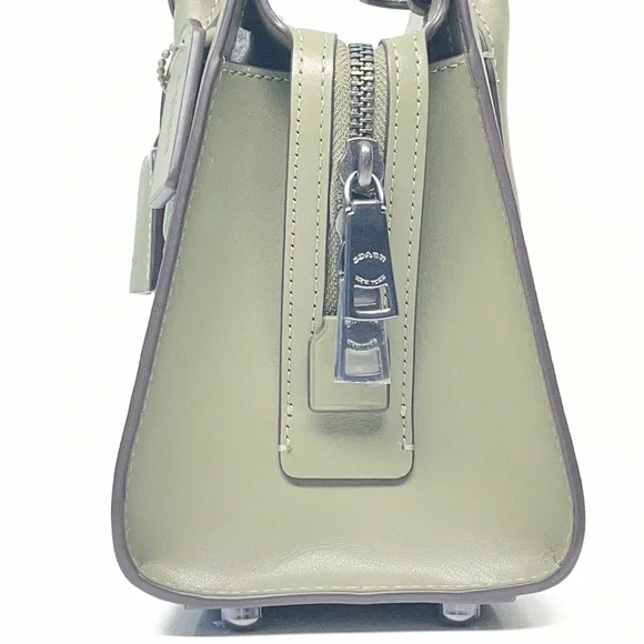 Coach Andrea Carryall 2way Refined Calf Leather Bag in Military GreenCP081 NWT